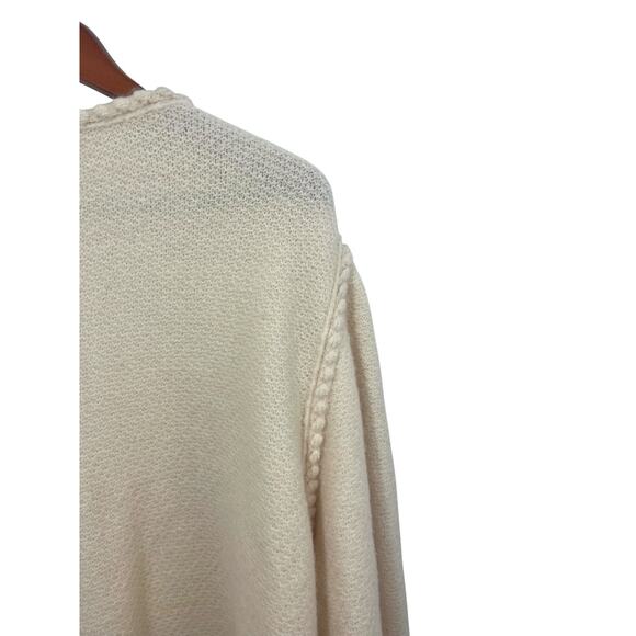 J.Crew Odette Sweater Lady Jacket Cardigan Boucle XL Ivory BM246 Cottage Wool - Picture 8 of 11